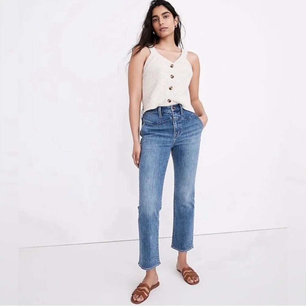 Madewell Western Yoke Slim Demi-Boot Jeans